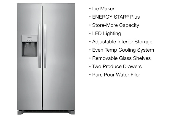 Refrigerators - 27CF Side By Side Fridge – Stainless Steel (Upgrade)