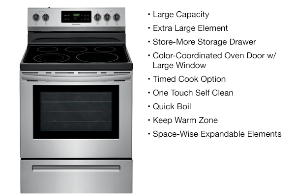 Ranges - 30″ Deluxe Electric Range – Stainless Steel (Upgrade)