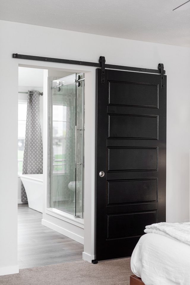 Interior Doors - 36” Barn Door (White/Black, Upgrade)