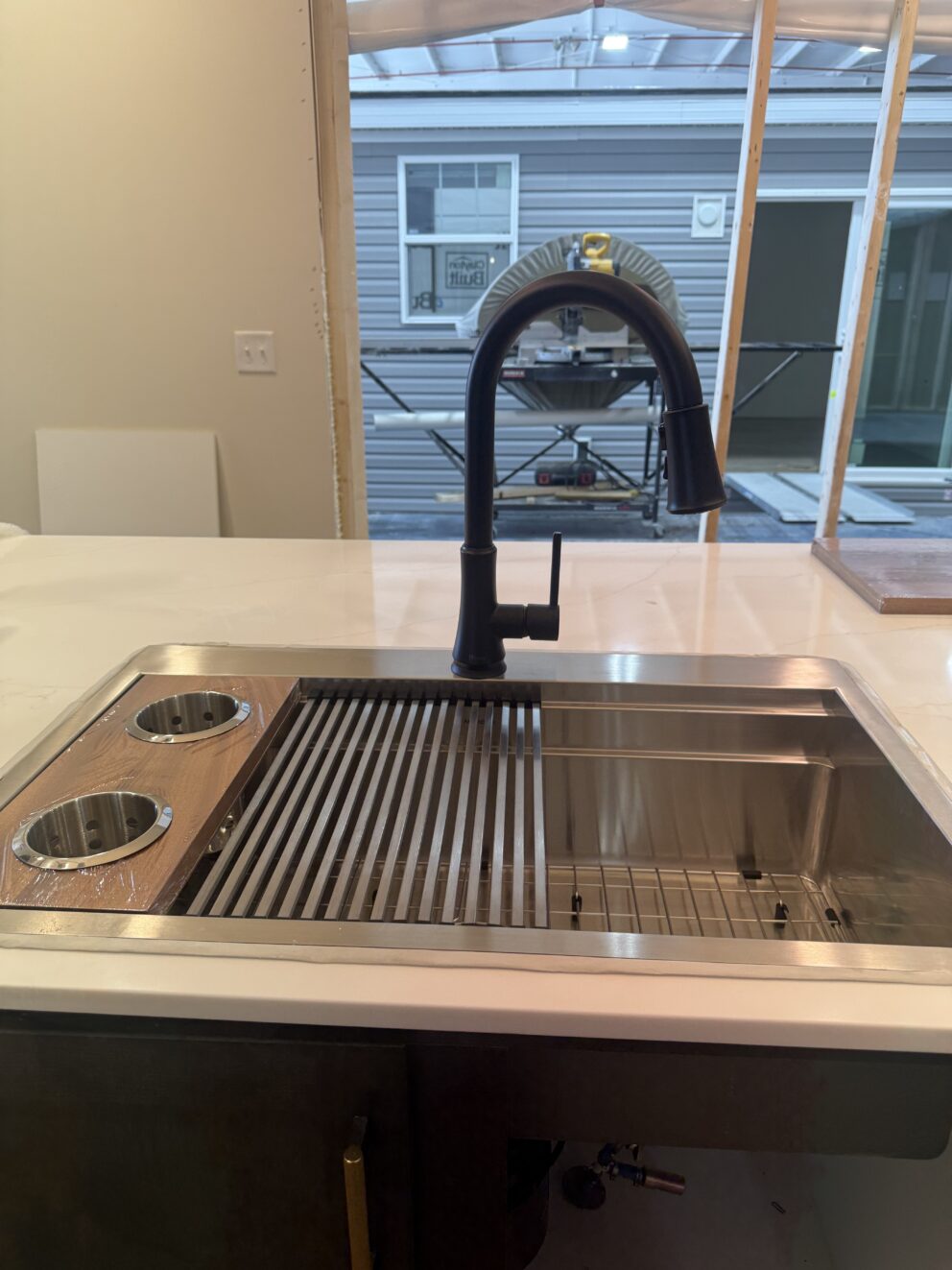 Sinks - 27″ Stainless Steel Kitchen Sink with Components & Gooseneck Faucet
